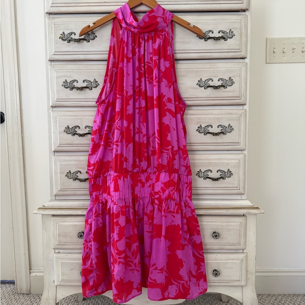 Pink Red Smocked Dress